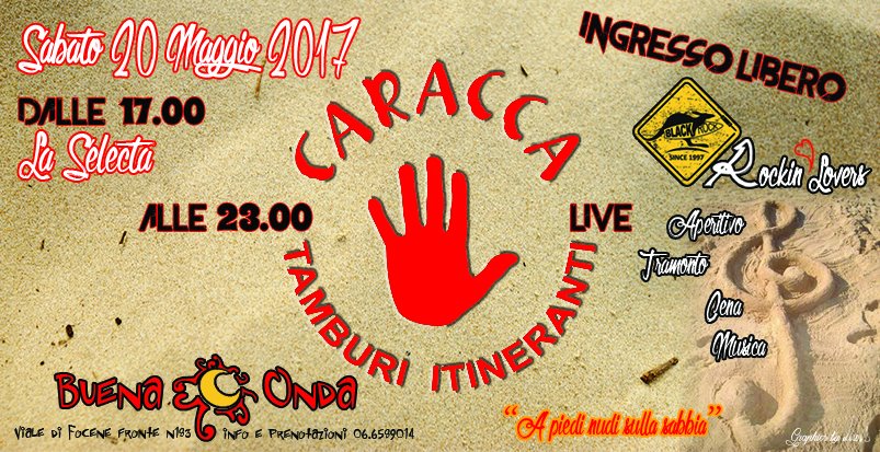 Rockin Lovers aperitivo tramonto live Caracca Tamburi Itineranti